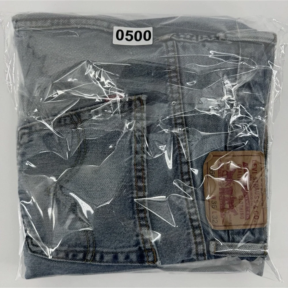 Levi's 550 Size 36x32 Blue Denim Jeans Relaxed Fit Straight Leg Red Tab